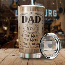 Load image into Gallery viewer, Best Dad Ever Tumbler 20Oz - The Man The Myth The Legend Travel Coffee Mug - Tumbler Gifts for Dad, Father, Bonus Dad, Father-in-law, Birthday, Christmas, Father&#39;s Day Tumbler Gifts