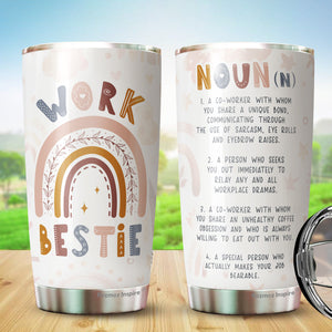 Kozmoz Inspire Work Bestie Definition 1 Pack Tumbler 20 Oz - Work Bestie Cup, Work Bestie Gifts For Women - Funny Gifts for Coworkers, Collegues