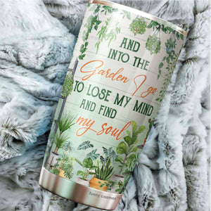 Gardening Gifts - And Into The Garden I Go To Lose My Mind And Find My Soul Gardening Tumbler 20oz For Plant Lovers - Gifts For Gardeners - Present For Plant Mom Lady Gardening Lovers