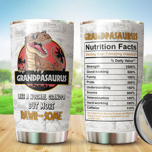 Grandpasaurus Best Gifts - Gifts For Grandpa - Father Day Gift For Grandpa From Granddaughter, Grandson - Grandpa Birthday Gift For Grandfather - 20 oz Tumbler Gifts For Papa on Christmas