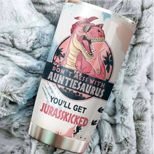 Load image into Gallery viewer, Gifts For Aunt - Best Aunt Gifts - Mothers Day Gift For Aunt Christmas Gifts For New Aunt - Don&#39;t Mess with Auntiesaurus You&#39;ll Get Jurasskicked Mug For Aunt Gifts From Niece And Nephew 20 oz Tumbler