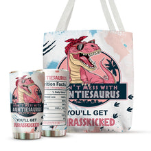 Load image into Gallery viewer, Gifts For Aunt - Best Aunt Gifts - Mothers Day Gift For Aunt Christmas Gifts For New Aunt - Don&#39;t Mess with Auntiesaurus You&#39;ll Get Jurasskicked Mug For Aunt Gifts From Niece And Nephew 20 oz Tumbler