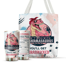 Load image into Gallery viewer, Grandma Gifts - Mothers Day Gifts For Grandma - Don&#39;t Mess With Grandmasaurus You&#39;ll Get Jurasskicked Mug For Grandmother on Christmas, Birthday - 20 Oz Tumbler Gift For Grammy From Grandchildren