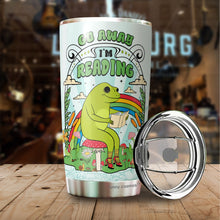 Load image into Gallery viewer, Book Lover Gifts For Women | Librarian Appreciation Gifts | Reader Gifts | Frog Go Away I'm Reading Tumbler 20Oz