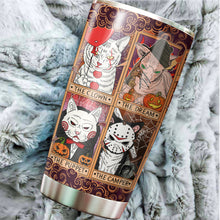 Load image into Gallery viewer, Halloween Decorations - Halloween Gifts - Halloween Cat Decor - Halloween Mugs - Horror Movies Lover Gifts - Cat Gifts For Cat Lovers - Horror Cat Tumbler For Men, Women, Friends, Coworkers