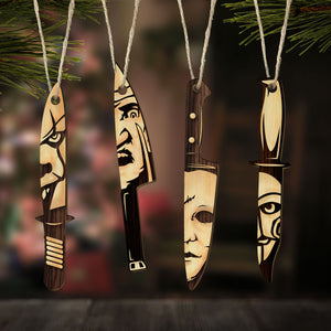 Horror Movie Knife Ornaments Wood Christmas Ornament Horror Themed Xmas,  Halloween Ornament Decoration