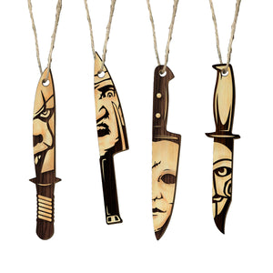 Horror Movie Knife Ornaments Wood Christmas Ornament Horror Themed Xmas,  Halloween Ornament Decoration