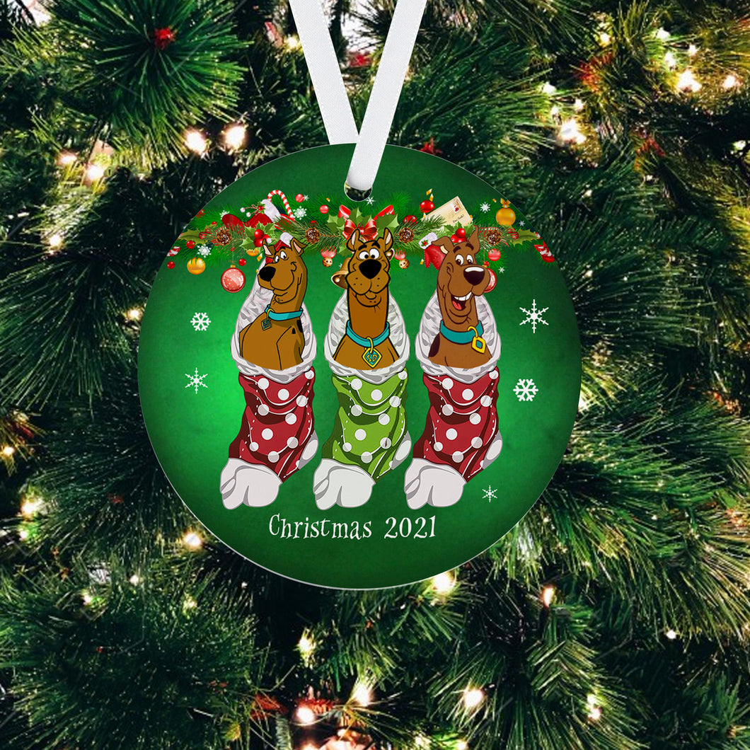 Cartoon Dog in Socks Ornament - Outdoor Christmas Decorations - Hanging Christmas Decorations - Christmas Decorations for Home