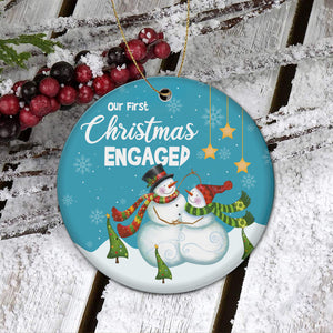 Our First Christmas Engaged Ornaments, Couples Ornament 2021,Just Engaged Christmas Ornament - Our First Christmas Engaged Ornament