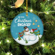 Load image into Gallery viewer, Our First Christmas Engaged Ornaments, Couples Ornament 2021,Just Engaged Christmas Ornament - Our First Christmas Engaged Ornament