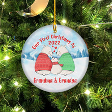 Load image into Gallery viewer, First Christmas As Grandpa and Grandma 2022 - New Grandparent Gifts First Time First Grandchild Gift for New Grandparents Grandmother Grandfather Grandkids Ornament…