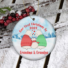 Load image into Gallery viewer, First Christmas As Grandpa and Grandma 2022 - New Grandparent Gifts First Time First Grandchild Gift for New Grandparents Grandmother Grandfather Grandkids Ornament…