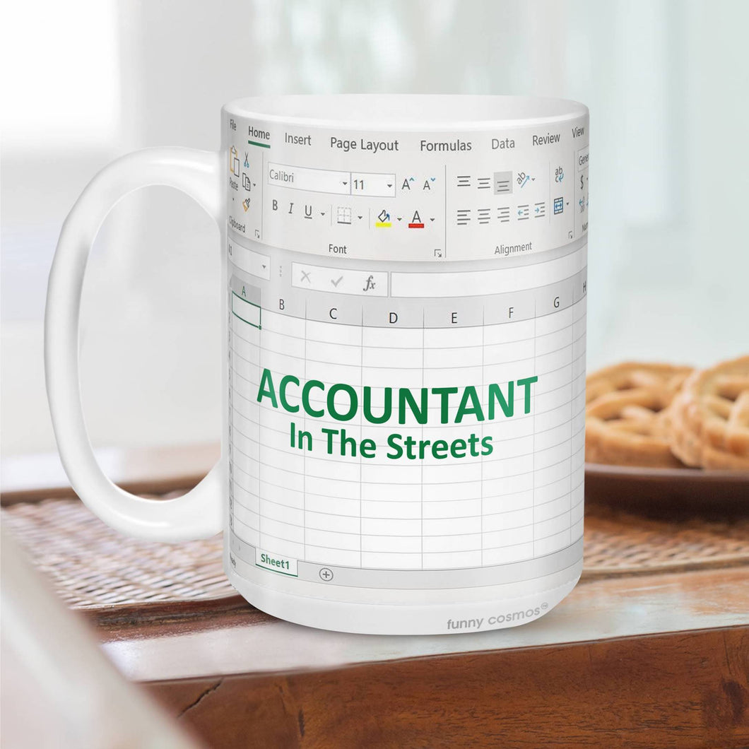 Accountant In The Street Wizard In The Spreadsheets - Accountant cup - Accountant funny mug - accounting  gift - cpa gifts - excel life -accounting graduation gifts - excel shortcut, na CPA,CFO, Coworkers, Men, Women Mug