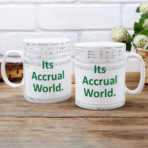 Its Accrual World Mug - Accountant cup - Accountant funny mug - accounting  gift - cpa gifts - excel life -accounting graduation gifts -  excel shortcut, na CPA,CFO, Coworkers, Men, Women Mug