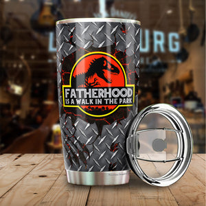 Fatherhood Is A Walk In The Park Tumbler - Tumblers For Dad From Daughter, Son, Kids - Birthday Gifts For Dad Tumbler - Gifts Idea For Dad, Daddy, Father - Fathers Gifts - Tumbler 20oz