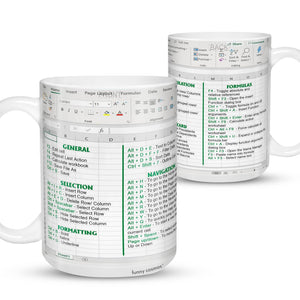 Excel Command Mug - Accountant cup - Accountant funny mug - accounting gift - cpa gifts - excel life - accounting graduation gifts -  excel shortcut, na CPA,CFO, Coworkers, Men, Women Mug 11Oz 15Oz