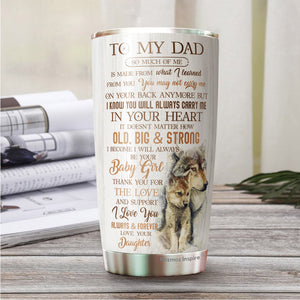 You're The Best Dad Tumbler - To My Dad Tumbler From Daughter - Wolf Dad Insulated Coffee Tumbler - Birthday Gift For Dad, Daddy, Father