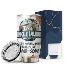 Load image into Gallery viewer, Unclesaurus Like A Normal Uncle But More Rawrsome Tumbler 20oz- Tumbler Gift For Uncle From Niece, Nephew - Birtthday, Fathers Day Tumbler Gift for Uncle