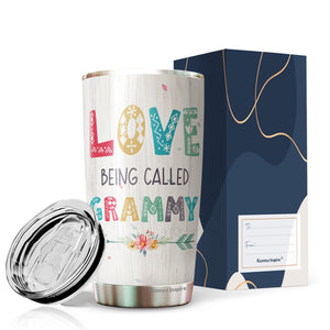 Love Being Called Grandma Coffee Tumbler 20oz - Gifts For Women Grandma Coffee Tumbler Mothers Day Gifts - Gift Women Grandma Gifts -Gifts From Grandson Grandkids Grandma Tumbler