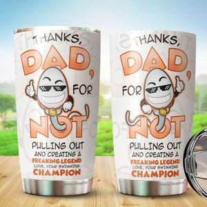 Kozmoz Inspire Thanks Dad For Creating A Legend 1 Pack Tumbler 20Oz - Love Funny Mug for Father's Day, Birthday, Christmas Tumbler 20Oz - Gift for Every Type of Dad