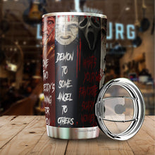 Load image into Gallery viewer, Horror Characters Tumbler - Halloween Tumbler - Christmas, Halloween, Birthday Gifts For Friends, Coworker, Men, Women – Michael, Freddy, Jason Lovers Tumbler - Tumbler 20 Oz