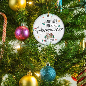 Homeowner Est 2022 Ornament - 2022 Christmas Ornament - Christmas New Home Gifts - Hanging Ceramic Ornament