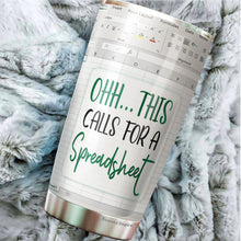 Load image into Gallery viewer, Ohh.. This Call For A Spreadsheet Tumbler - Accounting gift - Cpa gifts - Excel life - Accounting graduation gifts - excel shortcut -Nutritional Facts Tumbler Gifts - Tumbler Gifts for Accountant, na CPA,CFO, Coworkers, Men, Women Tumbler 20 oz