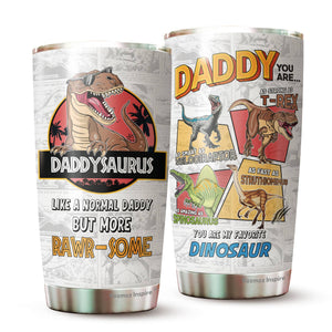 Gifts For Dad - Daughter, Son Gift For Father - Best Dad Ever Gifts on Christmas Birthday - Daddysaurus Stainless Steel 20oz Tumbler For Dad, Father, New Dad, Step Dad, Bonus Dad